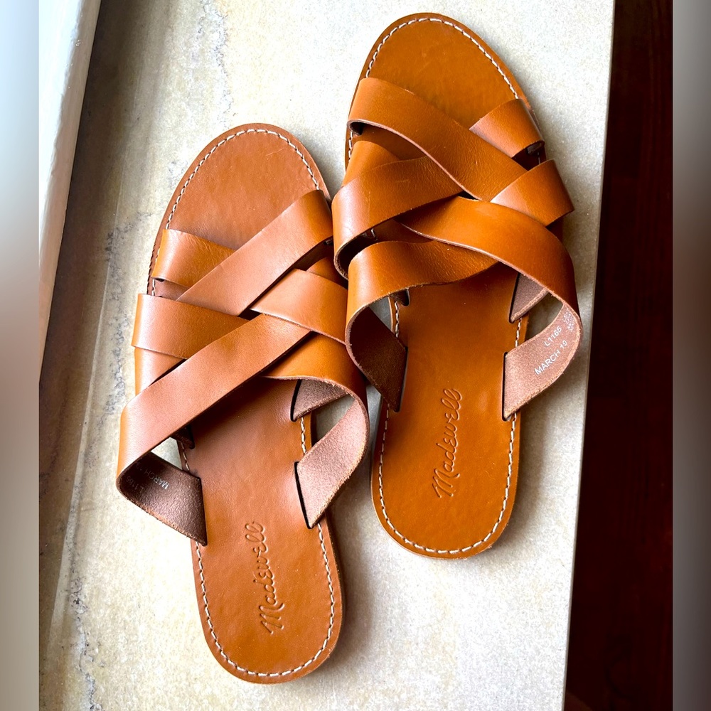 Brown leather Madewell sandals